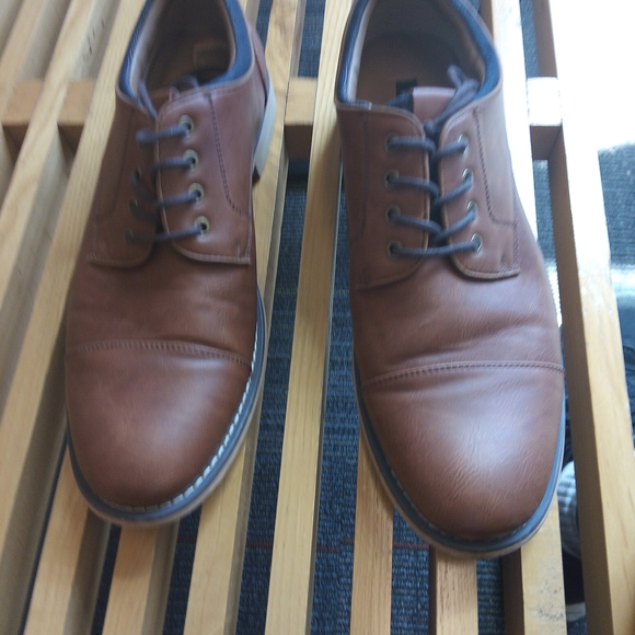 Brown Leather Oxford Dress Shoes - Picture 1 of 2
